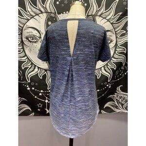 NWT Ideology Ombré Keyhole-Back Soft Athletic Shirt, Koi Blue, XS